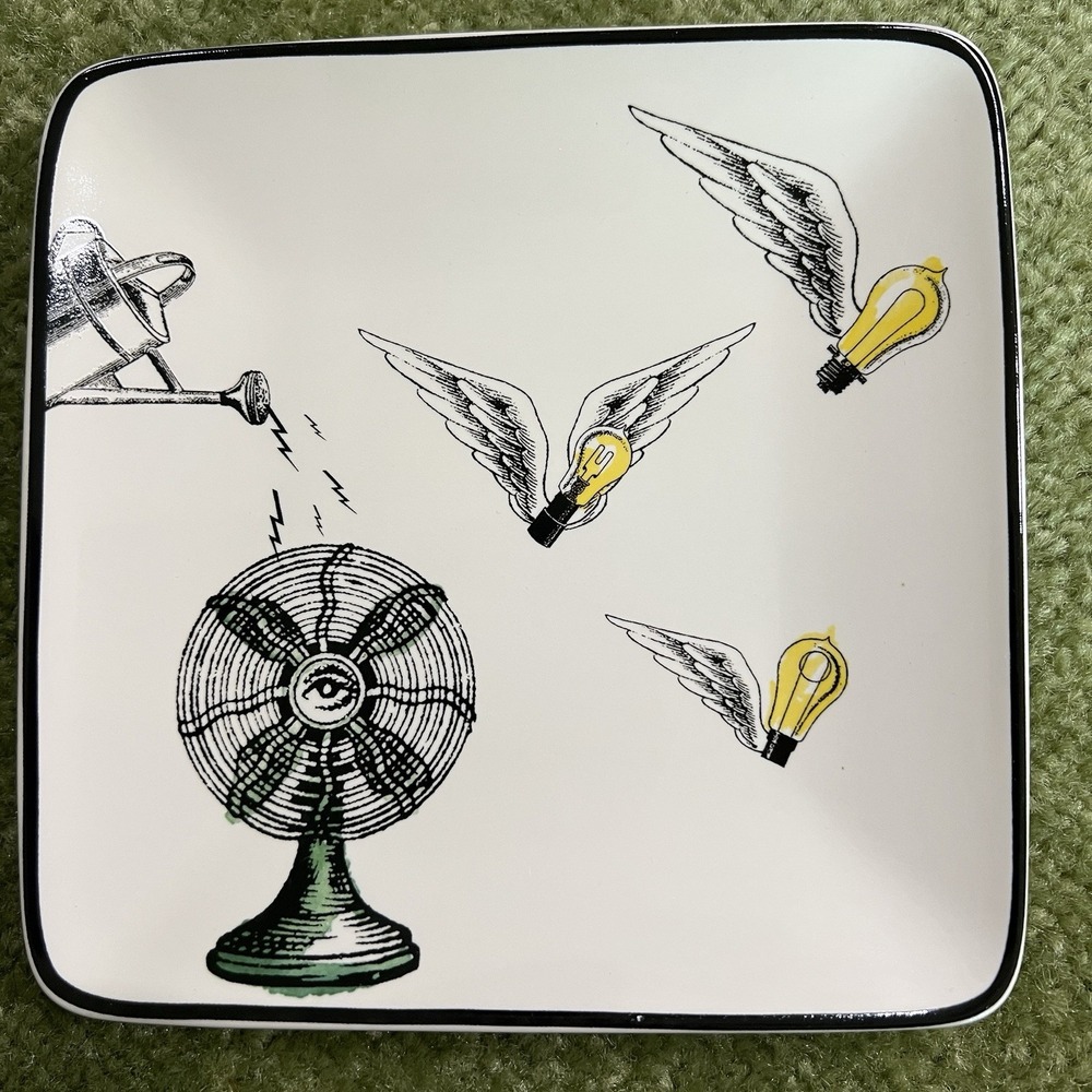 Pottery Barn Cirque Appetizers 6"‎ Square Plates Set Of 4, Whimsical Design - Picture 4 of 9